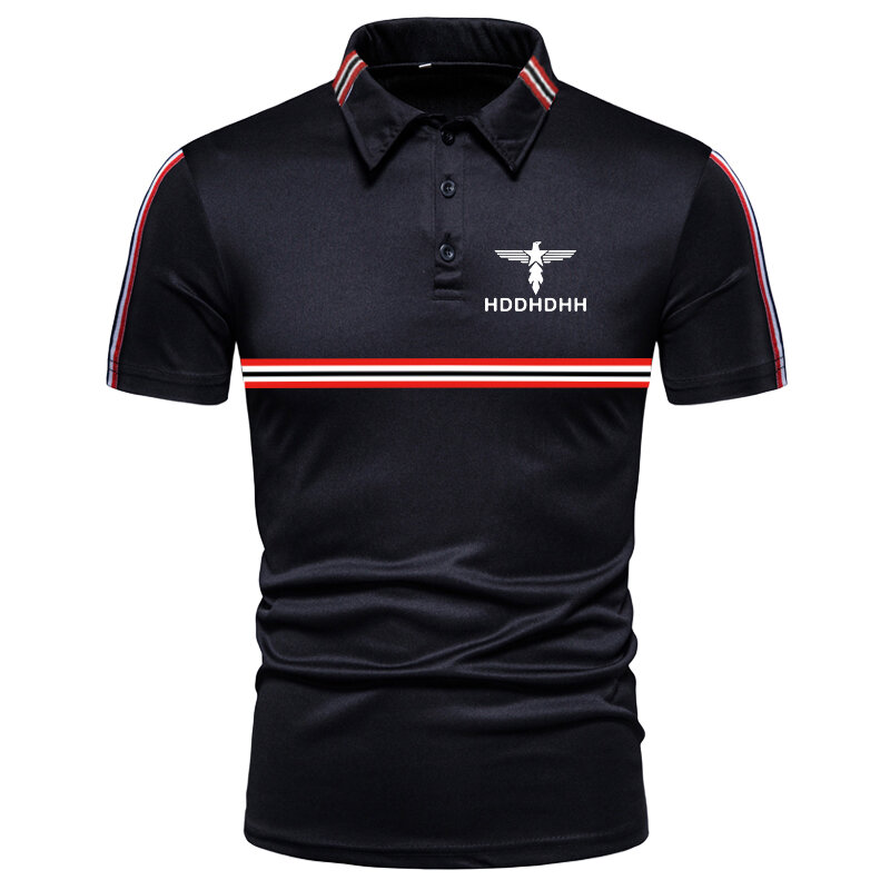 HDDHDHH Brand Print Summer Men's High Quality Polo Shirt Casual Short Sleeve Lapel T-shirt Loose Fashion Clothing Golf Top