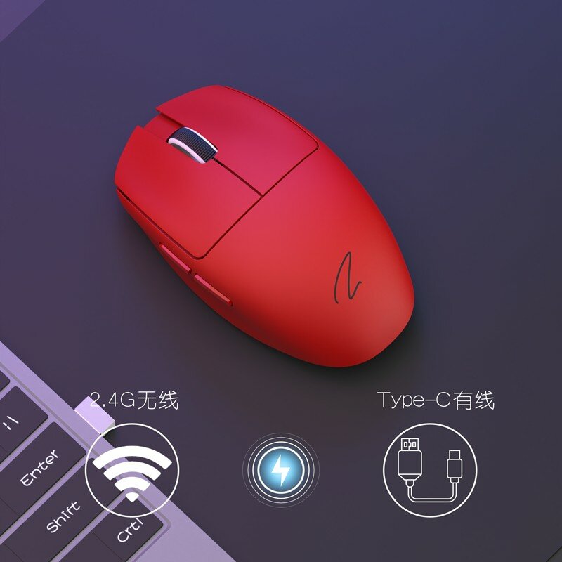 Zaopin-Z1 Pro Mouse para jogos sem fio, modo duplo, receptor 4K, 2.4g, Hollow Out Micro RGB Mice, recarregável para Windows, Mac Presentes
