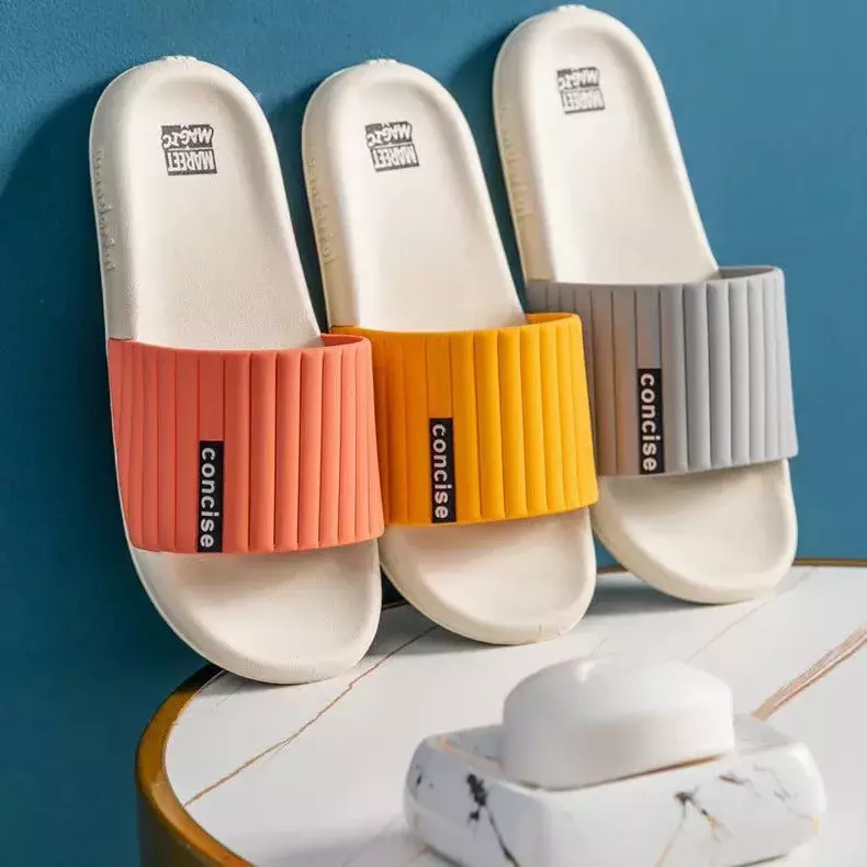 Zapatillas antideslizantes de estilo coreano para hombre, sandalias de fondo suave para interiores y baños, a la moda, novedad de verano, 2024