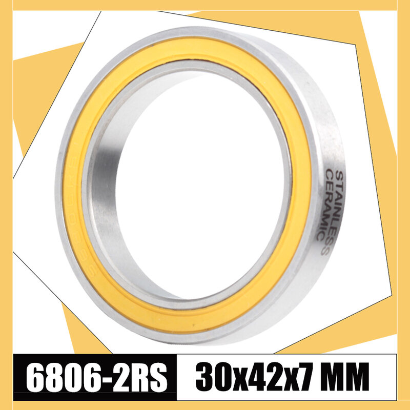6806-2RS Stainless Bearing 30*42*7 mm ( 1 PC ) ABEC-3 6806 RS Bicycle BB30 Bracket Bottom 30 42 7 Ceramic Balls Bearings