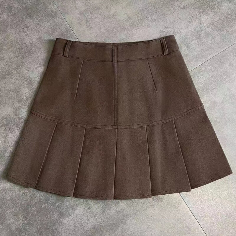 Pleated Skirts Women High Waist Korean Style Summer Solid All-match College Temperament Ulzzang Fashion Mini Sweet Ins Casual