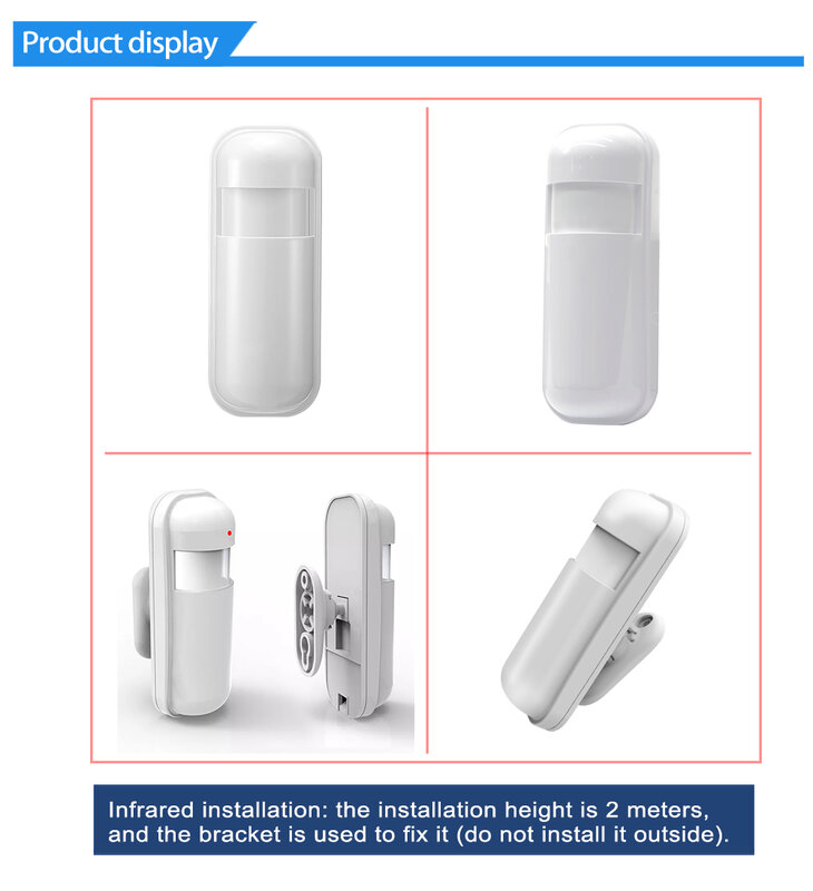 Mini détecteur infrarouge sans fil PIR 433MHz, système d'alarme domestique, Kits d'alarme de sécurité anti-cambriolage