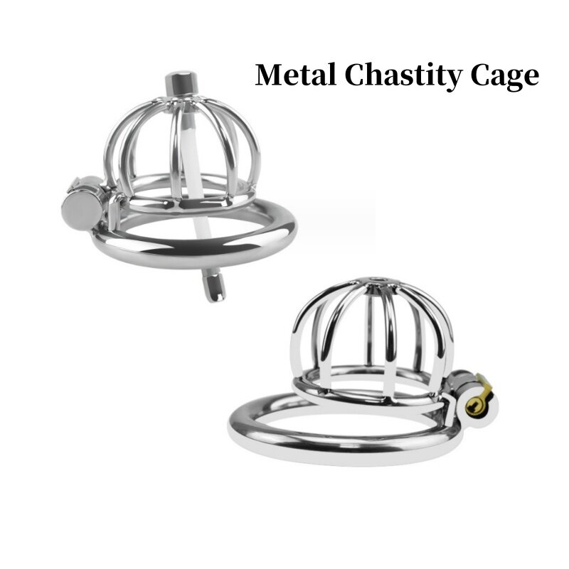 New Metal Male Chastity Lock Abstinence Anti-Cheating Penis Lock Cock Cage Silicone Catheter Male Adult Erotic Products Couple18