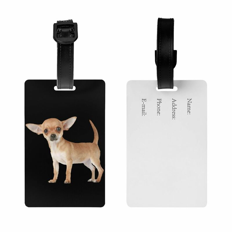 Étiquette de bagage Chihuahua personnalisée, protection de la vie privée, étiquettes de bagage, sac de voyage, valise Attro