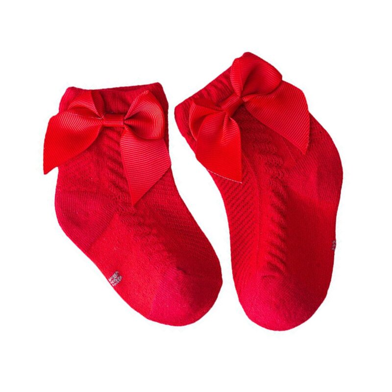 Мягкие тонкие хлопковые носки с бантом для девочек 0-3 лет