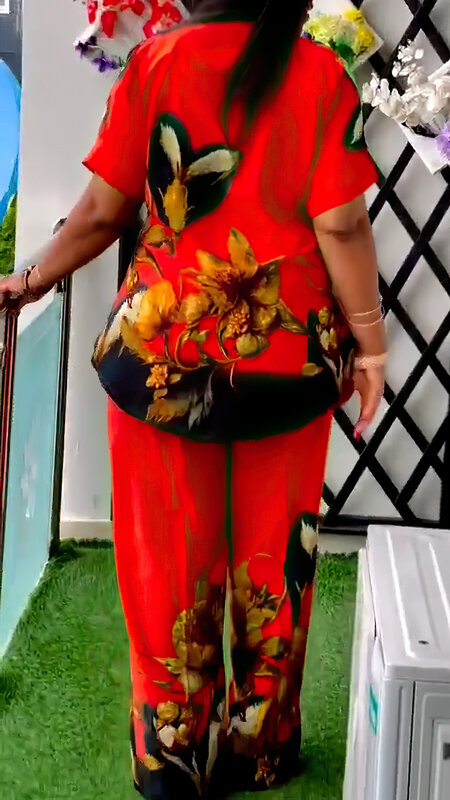 Afrikanische Kleidung für Frauen Dashiki 2-teiliges Set Sommer Ankara Print Kurzarm Bluse Hemd und lange Hose Sets Lady Vestido 2024
