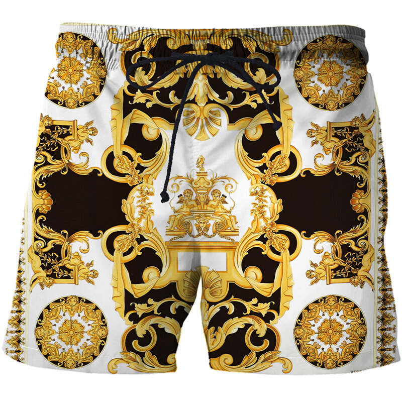 Pantalones cortos de playa con estampado de leopardo 3D para hombre, bañador Hawaiano de lujo, traje de baño de hielo fresco
