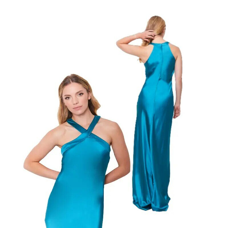 2024 New Halter Satin Evening Gown SH-050