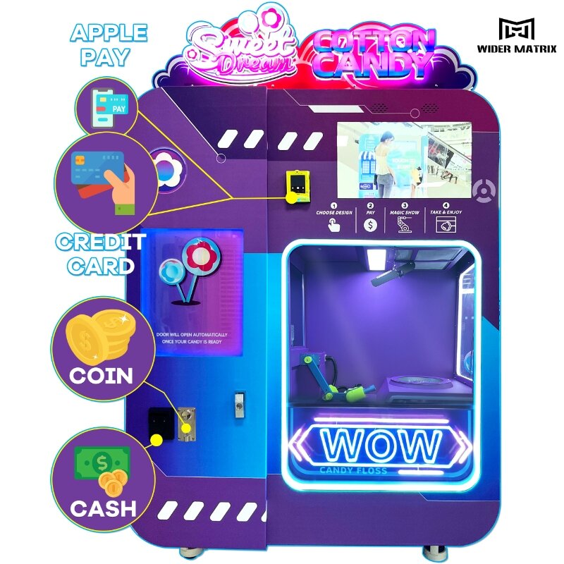 New Model WM980 Automatic Vending Cotton Candy Maker Machine Cotton Candy Floss Vending Machine With Good Price