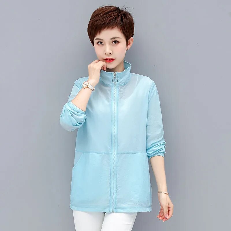 2024 nuove donne protezione solare abbigliamento estate sciolto versione coreana cappotto sottile resistente ai raggi UV e traspirante giacca Casual femminile