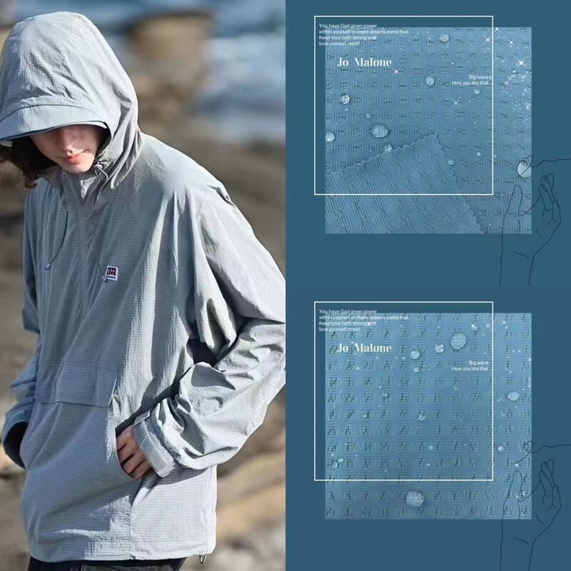 3D Bubble Grid Sports tuta alla moda giacca a vento in tessuto strutturato giacca da esterno Cool tessuto di protezione solare