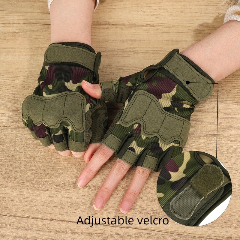 Перчатки без пальцев мужские тактические, военные армейские митенки с открытыми пальцами, противоскользящие, для езды на открытом воздухе