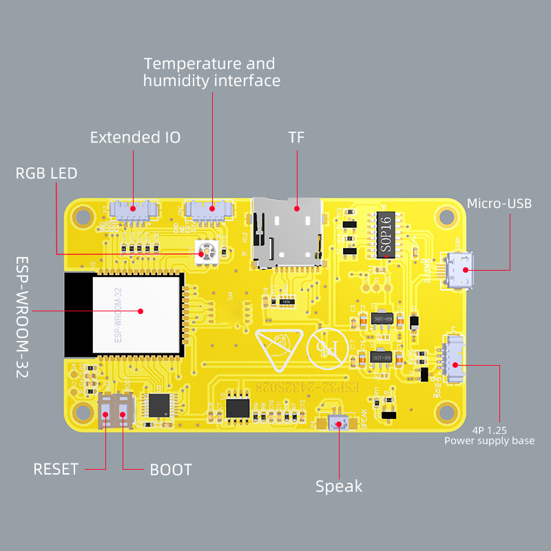 ESP32 아두이노 LVGL 와이파이 및 블루투스 개발 보드, 2.8 인치, 240x320 스마트 디스플레이 스크린, 2.8 인치 LCD TFT 모듈, 터치 WROOM 포함