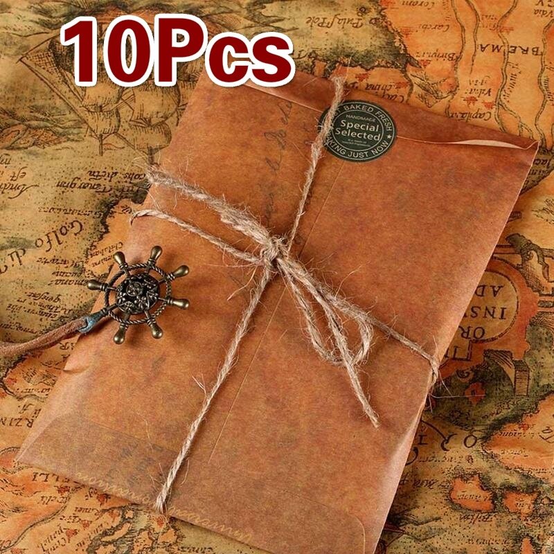10Pcs/lot Old Style Vintage Paper Envelope Brown Kraft Packaging for Retro Postcard Invitation Card Small Gift Letter