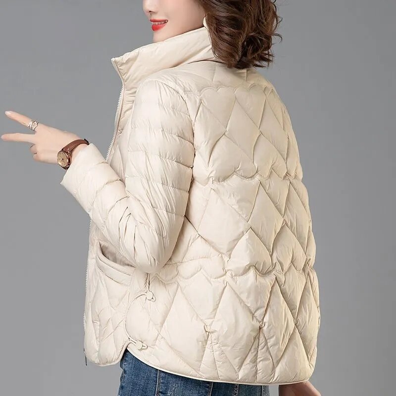 2023 New Fashion Autumn Winter Women's Parkas Jacket Stand Collar Down Cotton Coats Female Loose Warm Parkas Outerwear Overcoat