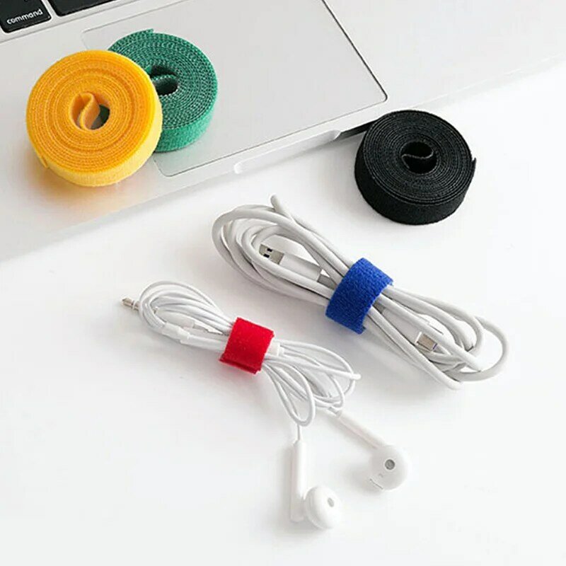 5M/Roll 12mm Width Cable Organizer USB Cable Winder Management nylon Free Cut Ties Mouse earphone Cord cable ties