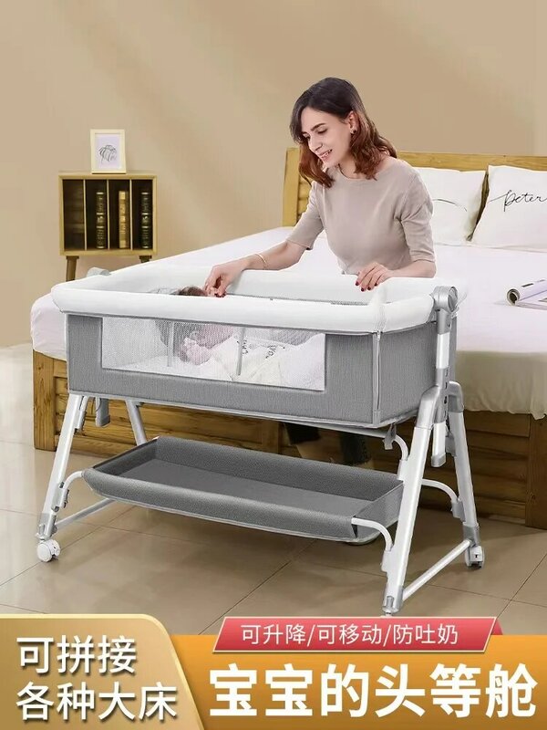Wielofunkcyjna składane łóżeczko dziecięce ruchome i przenośne łóżeczko dla noworodka w stylu europejskim łóżeczko dziecięce splatające duże łóżko