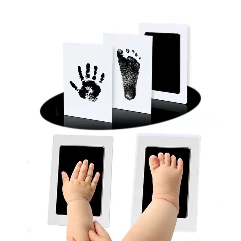 Noworodek DIY zestaw wkładek atramentowych do rąk i stóp ramka na zdjęcia odcisk dłoni maluchy akcesoria pamiątkowe bezpieczne czyste prezent na Baby Shower
