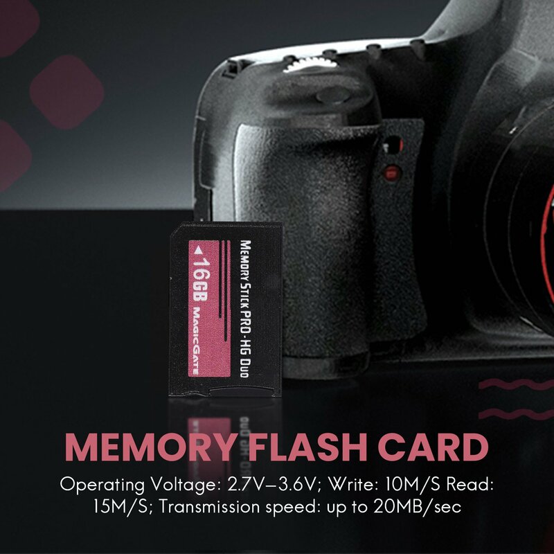 Memory Stick para câmera Sony PSP, Cartão Flash, MS Pro Duo HX, 16GB