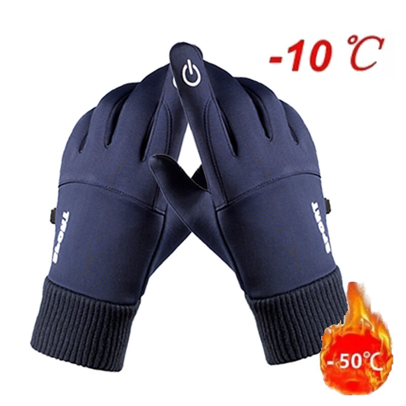 Winter Warme Handschoenen Full-Finger Waterdicht Fietsen Buitensport Motorfiets Skiën Touchscreen Fleece Fietshandschoenen 2023