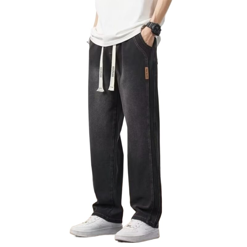 2024 Spring Summer New High street Wide Leg Pants Men's Simple Versatile Casual Trousers Fashion Loose Straight Overalls Male