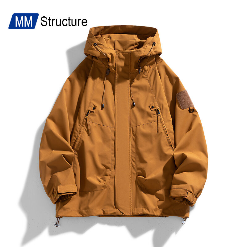 Neutral Outdoor Hooded Wind-Proof Waterproof Jacket High Quality Casual Student Loose Streetwear Windbreaker Men Clothing Spring