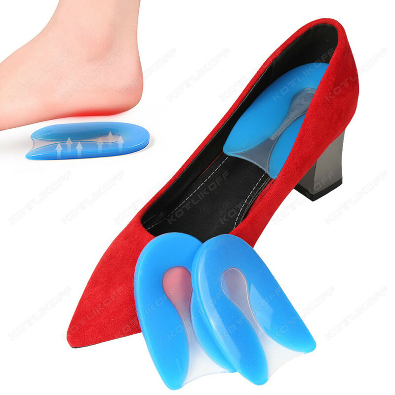 Almohadilla de Gel de silicona para aliviar el dolor de pies, almohadillas en forma de U para zapatos, Protector de espolón, plantilla para fascitis Plantar