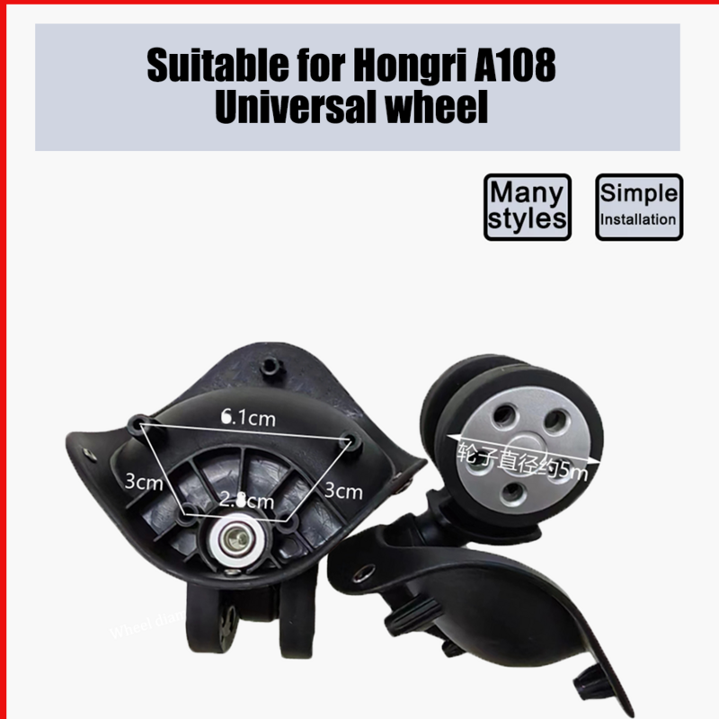 Universal roda bagagem polia, adequado para hongri A108 trolley case, resistente ao desgaste, suave, deslizante rodízios, universal