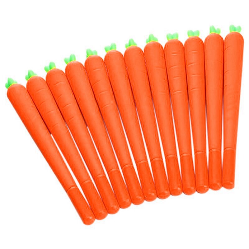 Lot de 24 stylos à bille roulante souple, encre gel carotte, nouveauté mignonne pour le bureau et l'école