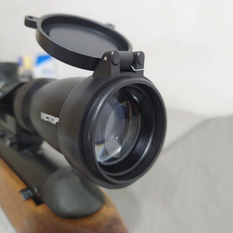 Diâmetro 25-69mm rifle escopo lente capa flip primavera up tampa de proteção de lente aberta rápida poeira para caça binóculos escopos vista