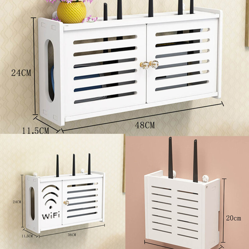 Wall Decoration for WiFi Router  TV Gamer  and Accessories  Simple and Elegant Design  Waterproof and Non toxic White