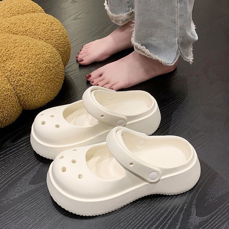 Clog Home Floor Slides Shoes Sandals Lightweight Thick Sole Slippers for Women Summer Beach Bathroom Home Floor Slides Shoes