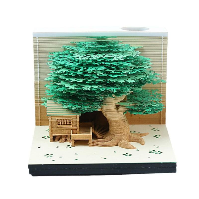 Oinvest-Bloc-notes 3D Nuit, Calenda Hand, House Paper, Art Sculpture, Birthday Note, Tree Gift, Torn Paper, Memo Pad, K3R1, 2024