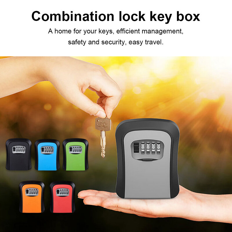 Portable Wall-mounted Door Key Storage Box, de grande capacidade, codificado Lock Case, Indoor, Household, Office, Building, Acessórios