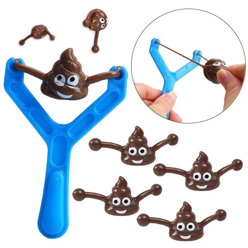 Mainan ejeksi Poop lucu anak-anak Kreatif katapel lelucon palsu mainan katapel ventilasi anak-anak dewasa penghilang stres permainan bangku lengket