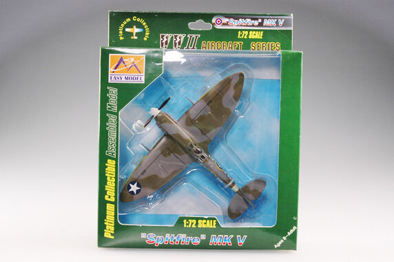 Easymodel 37215 1/72 WWII USAAF 355 Squadro Spitfire Fighter Assembled Finished Military Static Plastic Model Collection or Gift