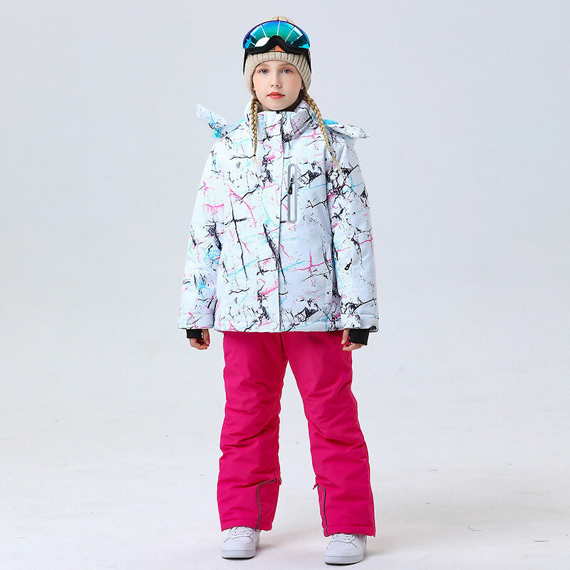 -30 ℃ tuta da sci per bambini set da neve cross-country 100-160cm 5 6 7 8 9 10 11 12 13 14 15 anni ragazzi ragazze fuoristrada caldo impermeabile