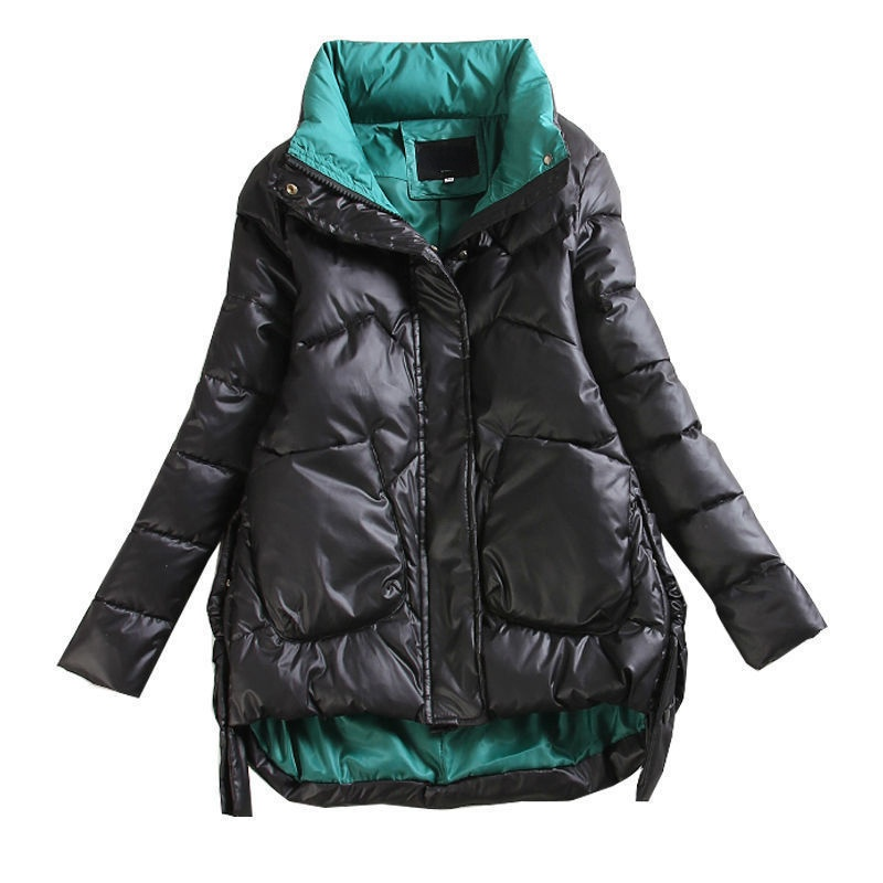 2023 Inverno das mulheres de comprimento médio para baixo algodão jaqueta cor sólida coreano Casual manter quente Parkas moda jaqueta solta roupas femininas