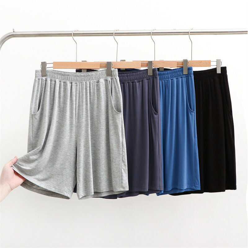 2024 Men's Summer Casual Shorts Homewear Pants Sleep Bottoms Male Soft Modal Trousers Oversized Thin Stretch Short Pants