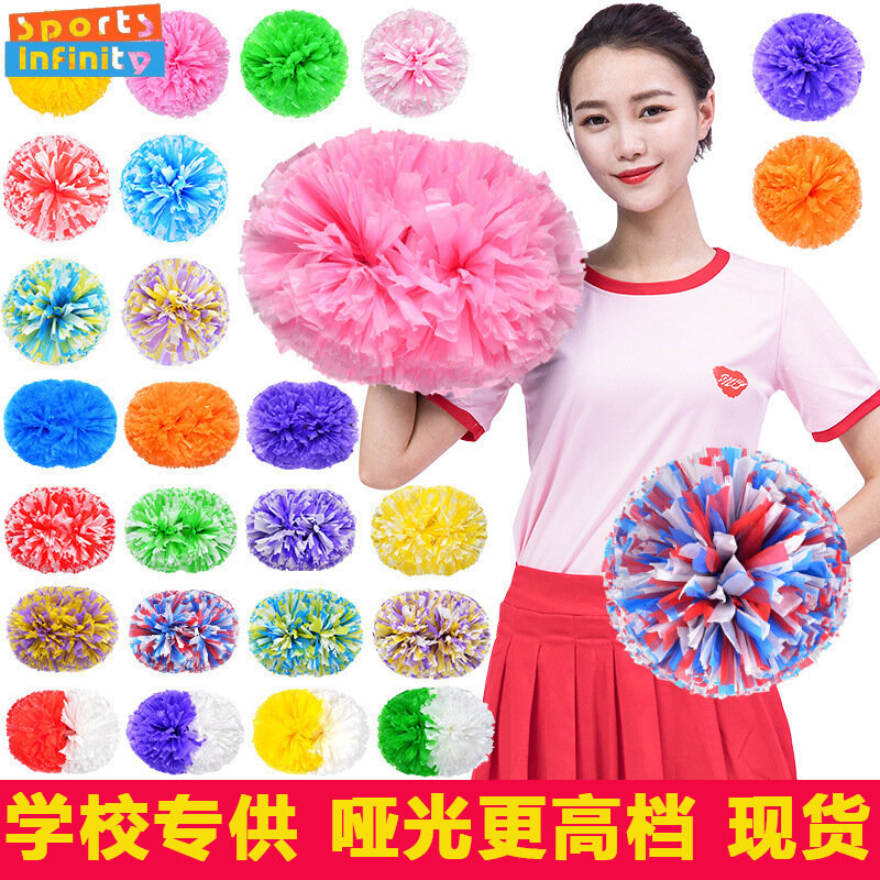 Colorful Handle Cheerleading Pom Poms Big Cheer Balls Silver Red Yellow Blue Hand Dance Pompoms Accessories for Women Girl Kids