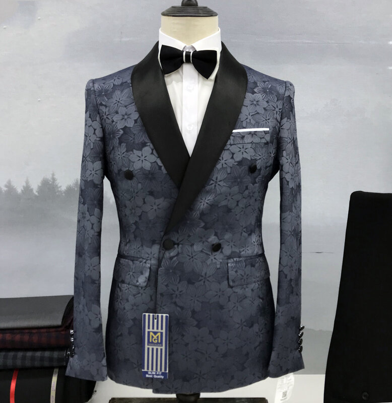 Vestido de novio de boda de una sola botonadura con solapa de Chal listo para usar, traje de negocios inteligente informal para hombres, chaqueta, Blazer