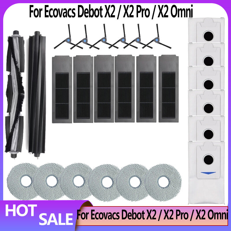 2023 Ecovacs Depot X2 Accessoires X2 Omni Stofzak X2 Pro Plus Dweildoeken Roller Hoofdborstelhoes Hepa Filter Reserveonderdeel