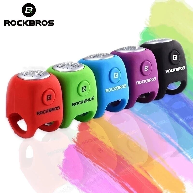 ROCKBROS Electric Cycling Bells 110 dB Silica Gel Shell Ring Horn Rainproof MTB Bicycle Handlebar Bell Bicycle tool Accessories