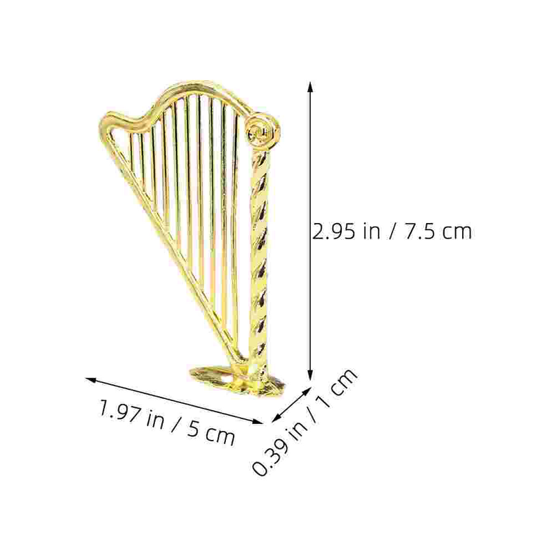 Exquisite Harp Adornment Miniature Houseing Instrument Model for House