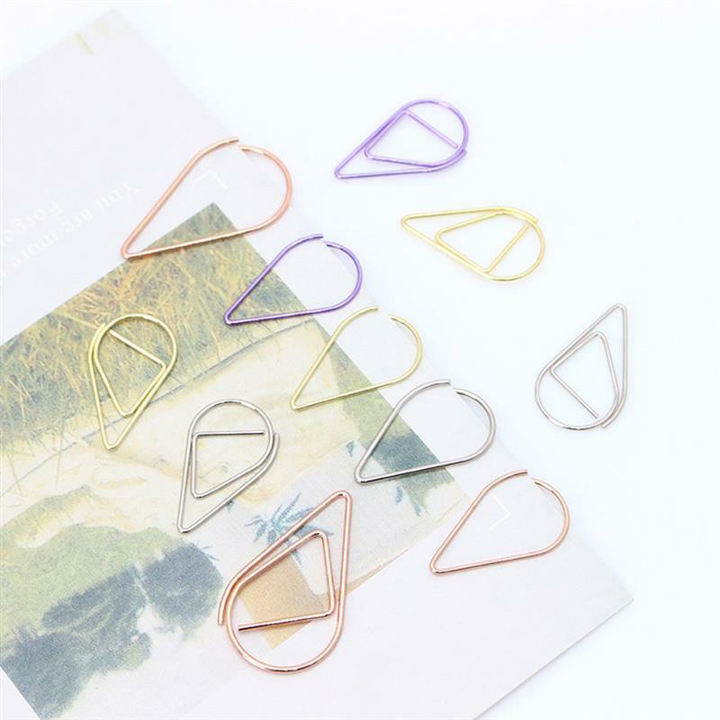 100pcs Office Paperclips Paper Clips Drop Shaped Paper Clips Paper Clips Document Paper Clips Office Accessories paper Clips