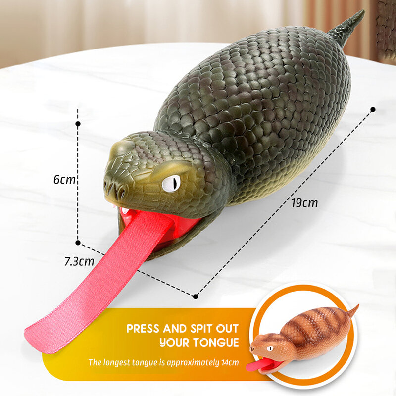 Funny Squeeze Stick Out Tongue Screaming Snake Toy Portable Relaxing Toys For Halloween April Fools' Day