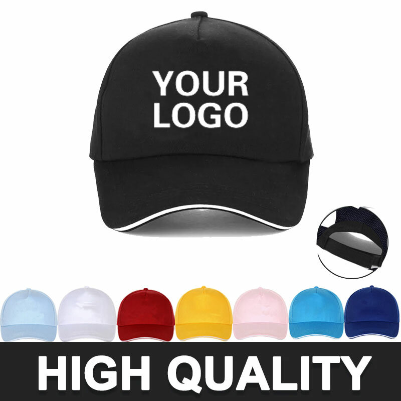 Casquettes de baseball personnalisées pour hommes et femmes, logo personnalisé, casquette pour hommes, conception de texte imprimé, chapeau de camionneur Velcro, casquette de créateur