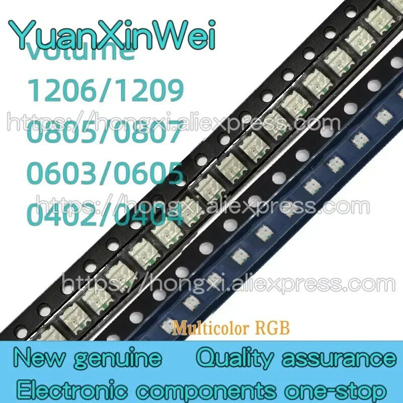 100PCS Patch LED lamp bead 1206 0805 0603 0402 Seven color Full color RGB 1615 Fast blinking Slow blinking 4 pins