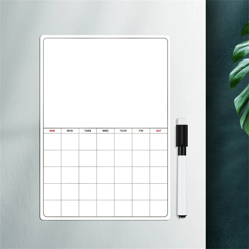 A5 Magnetic Calendar For Fridge Monthly Weekly Planner Calendar Table Dry Erase Whiteboard Fridge Sticker Message Board Menu