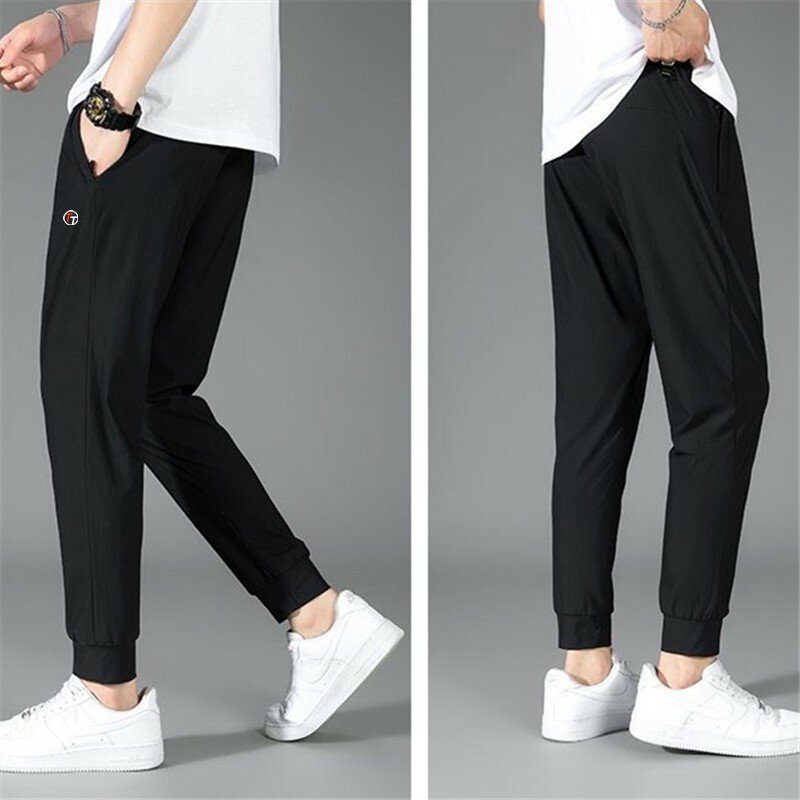 Summer Ice Silk Golf Pants Men's High Elastic Ultra-thin Casual Trousers Quick-drying Running Golf Wear Sweatpants Plus Size 5xl